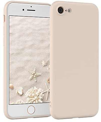 EAZY CASE - Silikonhülle für iPhone SE 2022 / SE 2020, iPhone 7/8 Hülle Silikon Case Beige weich stoßfeste Handyhülle Schutzhülle mit Kameraschutz Dünn Premium Schutz Cover TPU Phone Bumper in Taupe