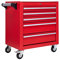 Bderkz Werkzeugschrankwagen 5 Schubladen mit Kugellagerschlitten Mobile Werkzeugkiste Werkzeugkiste Warenkorb Werkstatt Wagen auf Rädern, für Garagenlagerung, Rot (Color : Red)