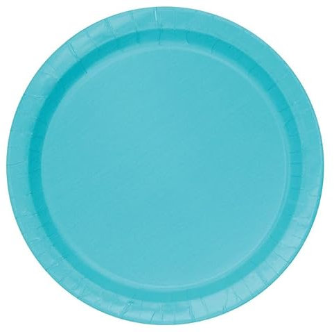 Unique 46855EU Eco-Friendly Paper Plates-23 cm-Teal Colour-8 Count (Pack of 1), Pack of 13