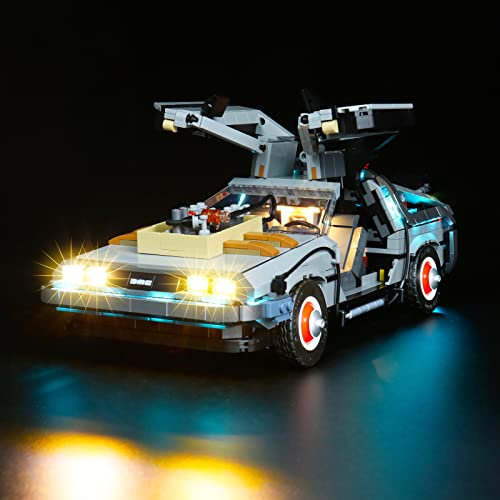 Update-Version 10300 LED-Beleuchtungsset Kompatibel mit Lego Die-Zeitmaschine - aus Zurück in die Zukunft Creator Bausteinen Modell,Licht-Kit für Back to The Future Time Machine (Kein Modell)