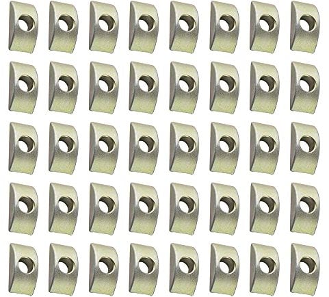 XINGSUI 40 Stück Halbmond-Unterlegscheiben,Schraubenmutter Anschlussstuecke,Metall Lochsäge Halbmond Sechskantmuttern,8mm Dia(bronzefarben)