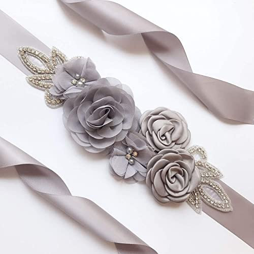 Strass Hochzeit Gürtel Perlen Blume Braut Gürtel Hochzeitskleid Kette Taillenkette Kristall Braut Sash Schärpe Brautgürtel für Party Brautjungfernkleider Ballkleid Abendkleider Taillengürtel Zubehör