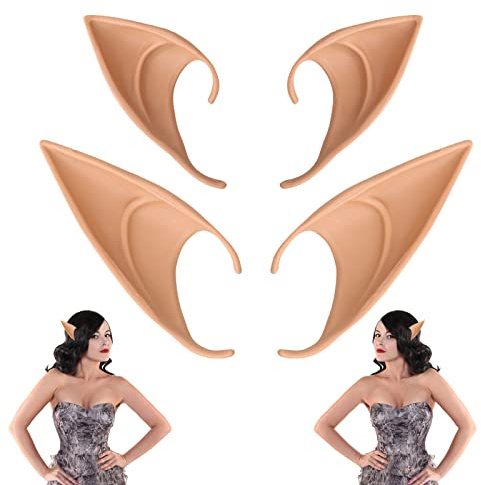Lusofie 2 Paar Elf Ears Latex Elfenohren Elfenkostüm Feenohren Cosplay | Ohren Cosplay Halloween Elfen Kostüm Weihnachten Jede Themenparty Elfen Ohren