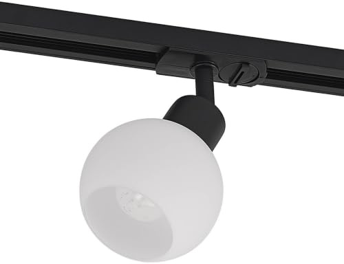 Track Lighting 1-Phase Linaro dimmable (Modern) in Black Made of Glass for e.g. Hallway (1 Light Source, E14) from Lindby | High-Voltage