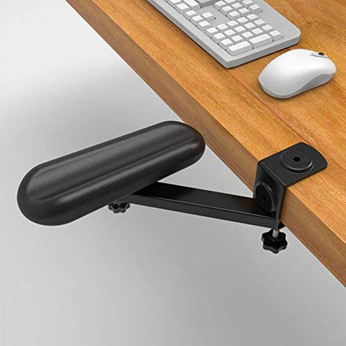 Soporte de reposabrazos de computadora para escritorio Soporte de reposamuñecas Extensor de escritorio ajustable ergonómico PC Alfombrilla de ratón acolchada Gadgets de oficina (Negro) (Derecha + iz