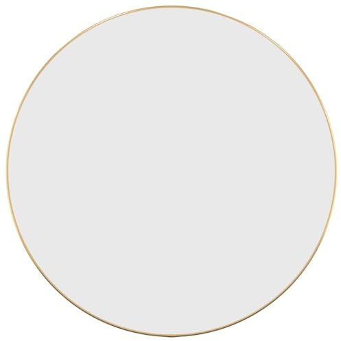 vidaXL Wandspiegel Rundspiegel Flurspiegel Spiegel Badspiegel Hängespiegel Dekospiegel Schminkspiegel Badezimmerspiegel Golden Ø 60cm Rund