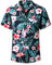 Yuson Girl Hommes Funky Hawaïenne Chemises à Manches Courtes Button Down Vacances Ete Aloha Imprimé Plage Casual Vintage Hawaii Chemise(Noir, XL)