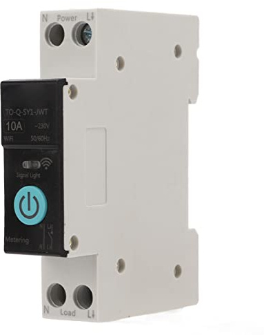 Disjoncteur sur Rail DIN, Commutateur de Moniteur D'énergie Intelligent, Commutateur WiFi Intelligent à Fonctions Multiples avec 3 Modes de Synchronisation (16A)