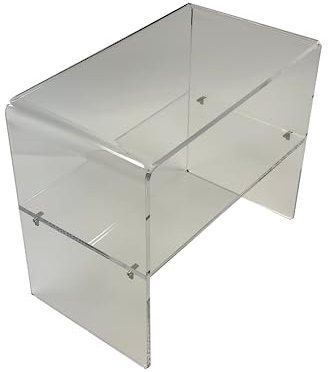 EH Design Acrylglas Beistelltisch mit zwischenablage I Couchtisch Acrylglas, Mini Nachttisch, Mini Tisch, Material stärke 8mm, transparentes XT Marken Acrylglas (47 x 37.5 x 30 cm)