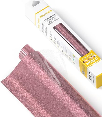 POLI-FLEX® PEARL GLITTER® - Glitzerfolie für Textilien – Flexfolie mit Glitter-Effekt zum Aufbügeln, Plotterfolie für DIY Shirts, Rose Gold, 30,5 cm x 61 cm