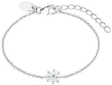 Prinzessin Lillifee Armband 925 Sterling Silber Mädchen Kinder Armschmuck, mit Zirkonia synth., 12+3 cm, Silber, Schneeflocke, Kommt in Schmuck Geschenk Box, 2036943