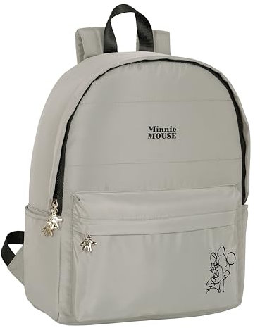 MINNIE TEEN SAND Laptop-Rucksack, 35,6 cm (14,1 Zoll), ideal für Jugendliche unterschiedlichen Alters, bequem und vielseitig, Qualität und Widerstandsfähigkeit, 31 x 16 x 40 cm, Steingrau, Steingrau,