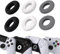 PlayVital 3 Paar Donut Design Silikon Thumbstick Ringe für PS5/4, Xbox Series X/S, Xbox One/Elite Series 2 Core, für Switch Pro Controller, Universal Anti Rutsch Ringe-Gray & Black & White