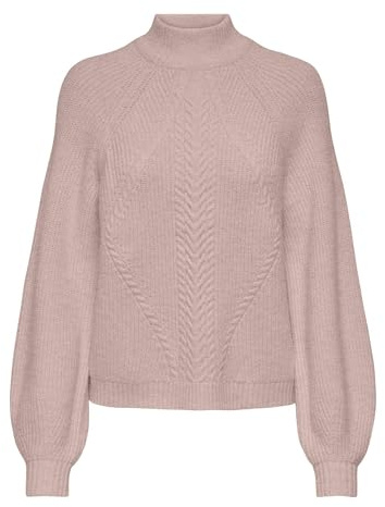 ONLY Female Strickpullover ONLKATIA LS Detail Highneck CC KNT 15324678,Rose Smoke/Detail:Melange,L