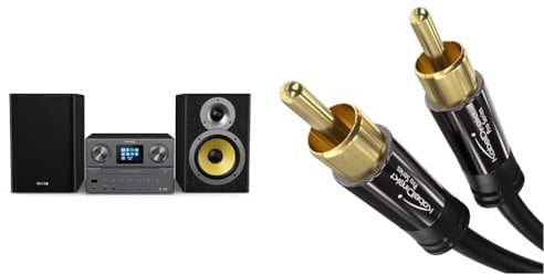 Philips Mini Stereoanlage mit Bluetooth/Spotify Connect & KabelDirekt – 1 m – Cinch-Subwoofer-Kabel, 1 Cinch auf 1 Cinch, Audio/Digital/Video
