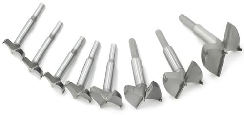 Meichoon Forstner - Juego de brocas de taladro de 25 a 60 cm, 8 piezas de sierra perforadora para carpintería, losas de madera, punta de carburo de ala plana, corte de vástago redondo para bisagras,