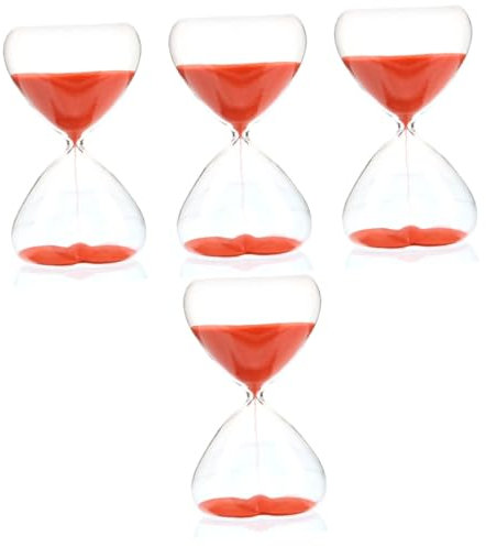DECHOUS Lot De 4 Sabliers Analogiques avec Minuterie Visuelle pour Décoration De Bureau Maison Ornement Rappel De Lheure