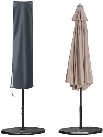 OKPOW Parasol Cover Waterproof,600D Garden Umbrella Cover with Zip(153 * 30 * 30cm),Fit for 2 to 3m Diameter Garden Parasol,Multipurpose Umbrella Covers for Outdoor