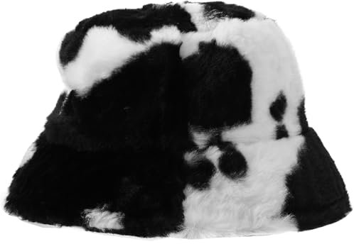 VALICLUD Kuhmuster Beanie Wollmütze Damen Warm Weich Modisch Winter Kopfbedeckung Skimütze