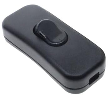 Powice Zwischenschalter,Schnurschalter,Schalter 230v,Kabelschalter,Geeignet für 2- und 3-adrige Netzkabel und Kleingeräte oder Leuchten Kippschalter,Schwarz