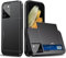 Beajew Handyhülle für Samsung Galaxy S21 Ultra Case Silikon, mit Kartenfach Silikon TPU Handyhülle Dünn Weiche Stoßfest Flexibel Handy Tasche Bumper Brieftasche Case, Schwarz
