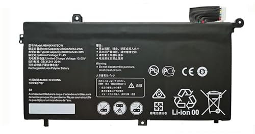 szyuya HB46K497ECW HB43K497ECW - Baterías de ordenador portátil para Huawei Matebook D 2018 Series PL-W19 PL-W19A PL-W09 PL-W29 MRC-W00 MRC-W50 (11.4V 42.2Wh)