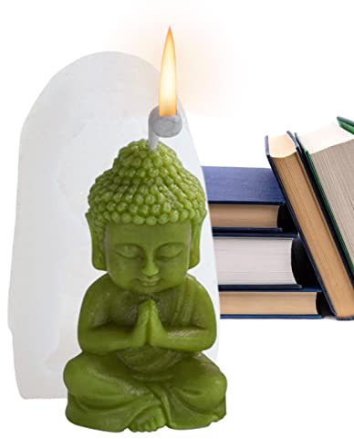 Molde de Buda para velas, forma de Buda para velas, moldes de silicona con estatuas de cemento de Buda, moldes de resina ornamentada, molde de Buda para hacer velas artesanales