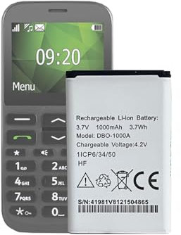 MUKUZI Battery Compatible with Doro Phone Easy 1370, 1372, 2404, 5860, 6040, 6060, 6820, 6880, 7000H, 7439 Mobile Phones Smartphone (Replacement for DBO-1000A)