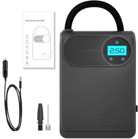 Fruusv Pompe à air pour pneu de voiture, pompe à air intelligente, pompe à air numérique, gonfleur de pneu intelligent, pompe à air automatique sans fil, pompe à air intelligente pour pneus, pompe à