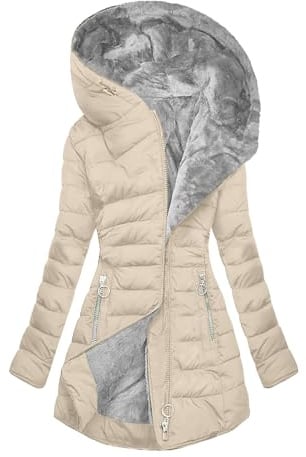KHIRVWL Cappotto Invernale da Donna Elegante Piumino Pelliccia Giacca Donna Invernale Giubbotto Donna Invernale Cappotto da Donna Giacca con Cappuccio Moda Invernale Caldo Cappotto Foderato in Pile
