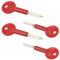 4PCS Universal Brass Bolt Key Security Rack Bolt Keys 80mm Spare Star Key for Doors and Windows Locks Fire Door Pipe Well Door, Key Length 30mm, Red