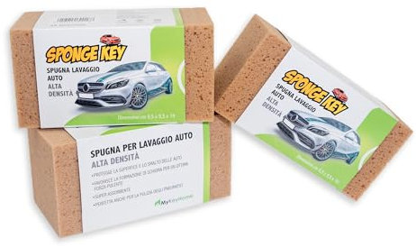 Spugna per Lavaggio Auto ad Alta Densità, Super Assorbente, Protegge lo Smalto - Pacco Da 3