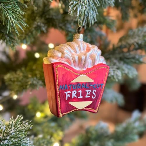 Food or Drink Glass Christmas Bauble (Box of Fries 10x8.5x3.5cm)