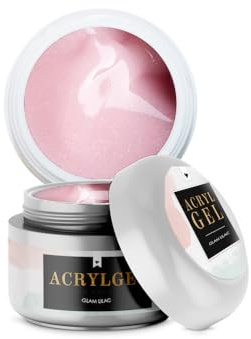 Acrylgel für Nägel 15ml, Glam Lilac Perllila, Fliederfarbener Perlton mit Glanzpartikeln für kreative French Looks &elegante Designnägel, Geruchsneutral, Formstabil, Made in Germany, Lynis-Nailshop.de