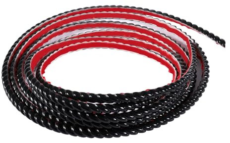 6M Bande Décorative Adhésive PVC, Bordure de Papier Peint Carrelage, Décoration pour Cadre de Miroir,Armoire,Meuble,Mur,Plafond Moulure de Finition Décorative Murale(10mm, Noir)