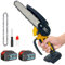 Chainsaw 6 Inch with 2X 5500mAh Batteries, Brushless Cordless Chainsaw Compatible with Battery, for Wood Cutting Tree Trimming Small Chain Saw with Security Lock, Yellow