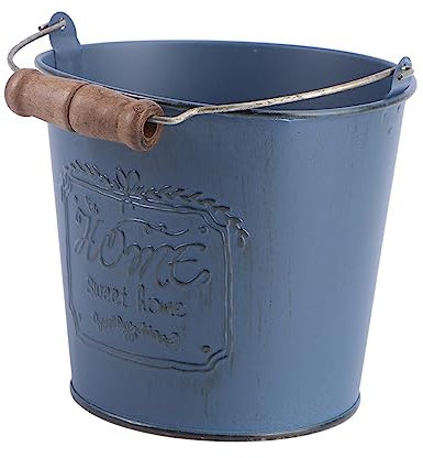 SOIMISS 1 Pieza Maceta Flor de la Granja Interior macetero galvanizado macetero de urna Planta jardineras Exterior florero de Hierro contenedor de Cocina de Granja Madera Azul