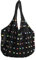 FloralGrace 1 Stück Boho Gehäkelte Strand Tote Schultertasche mit Farbenfrohen Perlen, Gewebte Tasche Handtasche | Farbenfrohe Hippie Häkeltasche Beach Bag für Frauen(Schwarz)