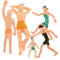 NUOBESTY 5Pièces Mini Figurines de Plage Colorées pour Diorama Modèles de Personnes Miniatures pour Décoration de Scène Accessoires de Modélisme et Paysage Miniature