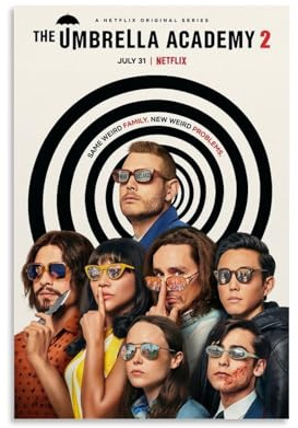 AETQWOEGEWE Poster auf Leinwand The Umbrella Academy Season, moderne Kunstposter, elegante Kunst, ästhetischer Druck für Wohnzimmer, Schlafzimmer, 30 x 45 cm, ungerahmter Stil
