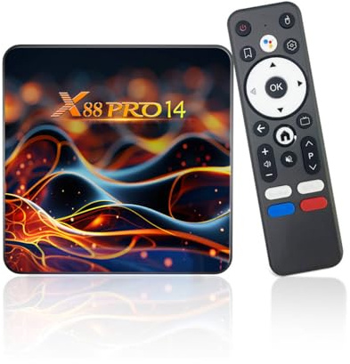 Android 14.0 TV Box, 2025 TV Box 4K with 2GB RAM 16GB ROM RK3518 Quad-Core 64bit Cortex-A53 Mali 450 MP2 GPU Support Bluetooth 5.0,Wi-Fi de Doble Banda,10/100M Ethernet HDR10