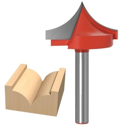 Groove Point Cutting Round Over Router Bit, 6mm Shank Carbide Tipped 2 Flute Woodworking Milling Cutters Tool(6X30mm)