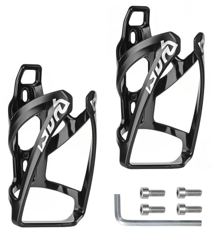 OIENNI 2 Pack Bike Water Bottle Cage, Lightweight Bicycle Bottle Holder, Universal Bike Cup Holder Rack for Road/Mountain Bike