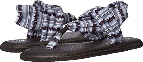 Sanuk Damen Yoga Sling 2 Print Vintage Sandale, Schwarz/Weiß Island Stripe, 37 EU