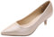 WUIWUIYU Women's Girls' Fashion Pointed Toe Kitten Heel Pump Shoes Size 3 Gold Biege