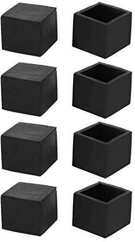 sourcing map 25mmx25mm Carré Chaise Jambe Sol Protecteur Table Pied Pointe Coverture 8pc