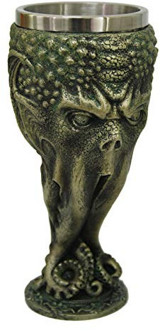 Pacific Giftware Cthulhu Goblet Resin Figurine Stainless Steel Insert