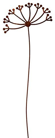 Manufaktur Lichtbogen Edelrost Gartenstecker Pusteblume 113 cm Rost Gartendeko aus Metall