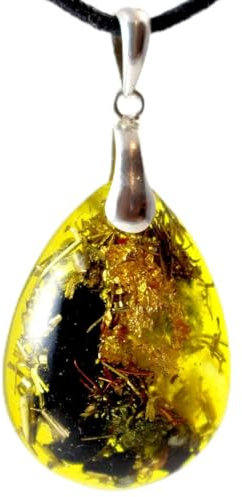 Orpanit® Orgonit Erzengel Jophiel gelb Tropfen Anhänger 925er 3. Chakra I 100% echtes Orgonit Amulett I Schutz unterwegs gegen EMF, 5G, Haarp, Funkstrahlung I echte Orgonenergie für mehr Harmonie I