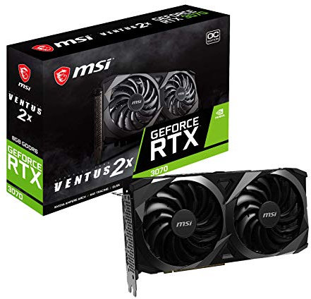 MSI GeForce RTX 3070 VENTUS 2X OC Gaming Grafikkarte - RTX 3070, 8GB GDDR6X, PCI Express Gen 4, DisplayPort v1.4a, HDMI 2.1, 4K Auflösung, Ray Tracing
